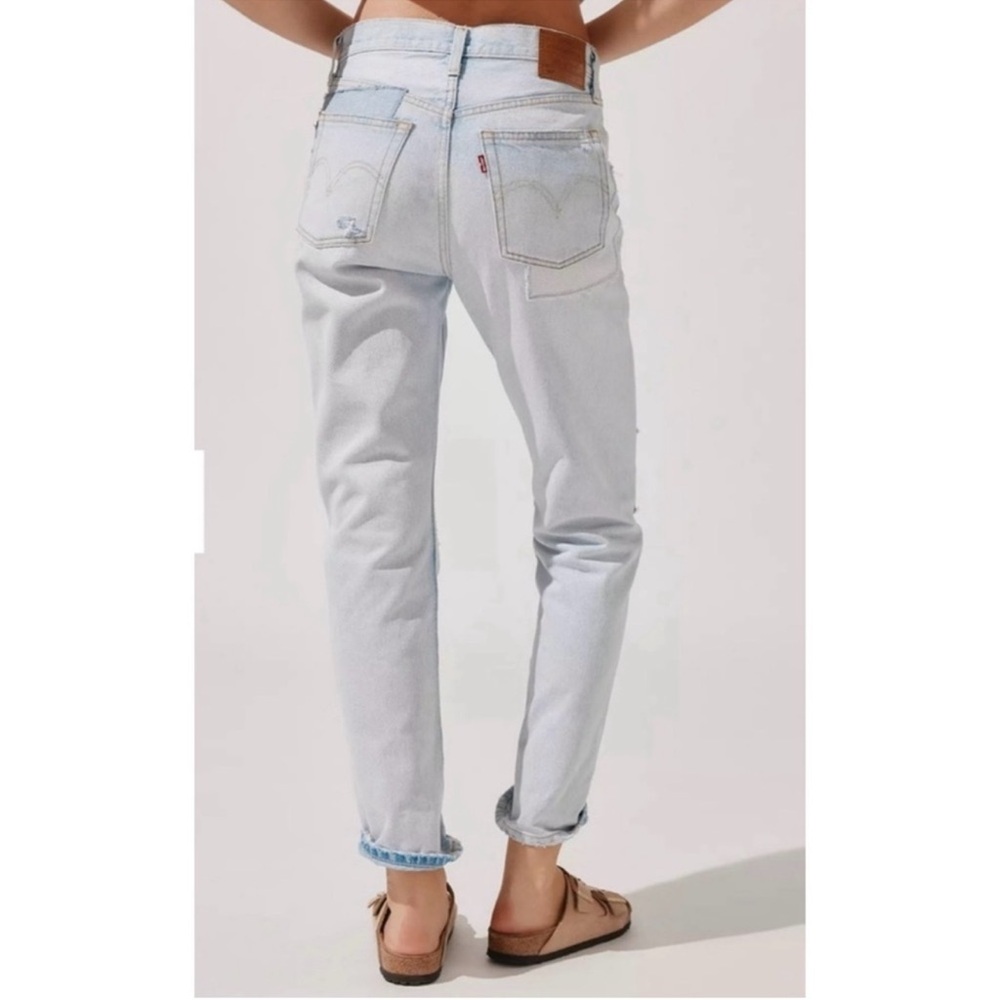 Levi's Light Blue Patchwork Straight Leg Jeans - image 2